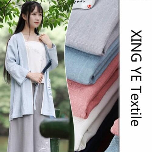 Summer Cotton Linen Fabrics Clothing Thin Linen Solid Color Artificial Cotton Fabrics by Meter for Sewing Home Textile