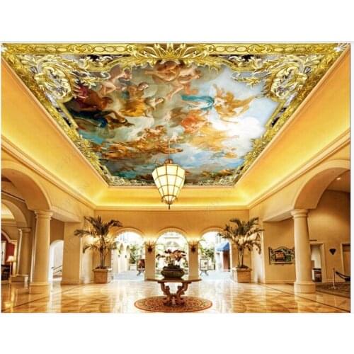 Custom ceiling wallpaper for walls 3 d ceiling zenith murals HD European Character Oil Painting Ceiling Mural home decoration