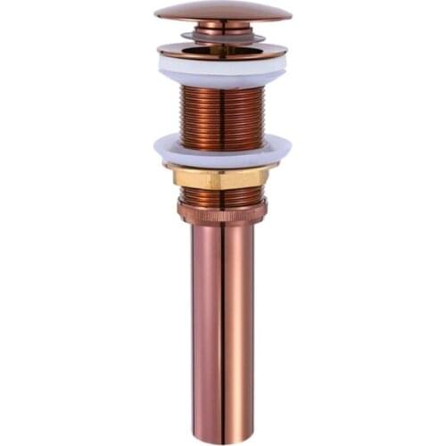 Rose Gold Bathroom Lavatory Basin Sink Pop Up Drain without Overflow Vanity Sink Waste Drainer KD1054