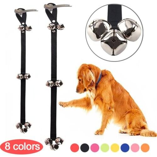 Adjustable Handle Pet Doorbell Rope House Dog Guide Potty Alarm Loud Bell Lanyard Pet Training Accessory 114x2.5cm