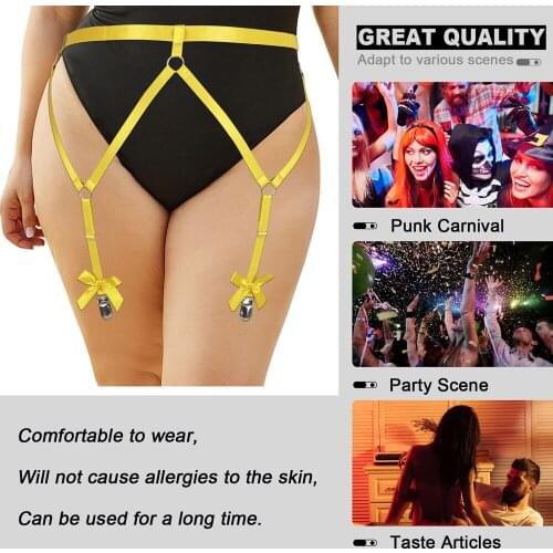 Sexy Lingerie Goth Exotic Womens Underwear Harness Fashion Thigh Bondage Plus Size Rave Wear Garter Belt Stockings Suspenders