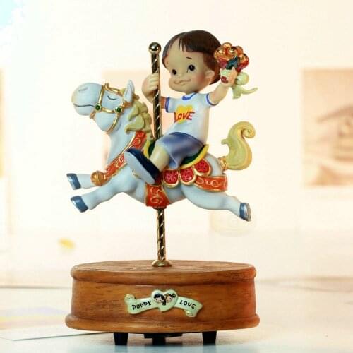 Puppy love chocolate rotating music box carousel music box birthday gift for girlfriend gifts boy