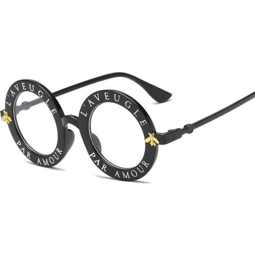 Classic Round Retro Men Sunglasses Women Vintage Glasses Circle Classic Bee Letter Sun Glasses Unisex Shades Visor Oculos UV400