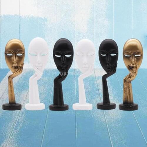 Modern Abstract Statues Sculpture Resin Modern Artistic Thinker Figure Thinking Man Hand Curved People Sculpture Ornaments Craft