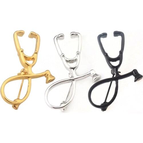 Trendy Stethoscope Brooch Cute Metal Stethoscope Pin Nurse Physicians Medical Student Graduation Fashion Jewelry