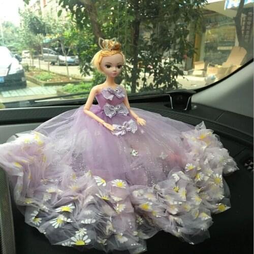 Car Ornaments Bride Wedding Princess Doll Decoration Plastic Fiber Car Decoration Auto Interior Accessories Eternal Love Gift
