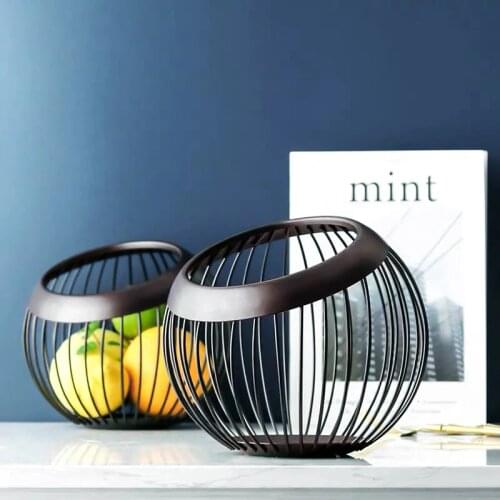 Iron Storage Fruit Plate Drain Basket Nordic Fruit Basket for Modern Home Storage Rack Nordic Drying Food Vegetable Picnic Tray