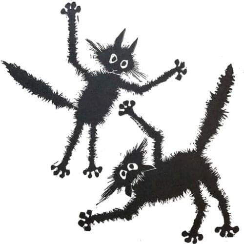 2pcs Cat Metal Cutting Dies Stencil for DIY Scrapbooking Album Embossing Paper Cards Decorative Crafts Die Cuts