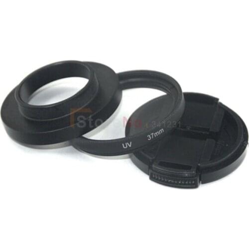 3 in 1 Gopro 37mm UV Protector Filter Lens + Adapter + Protective Lens Cap Set for Gopro Hero 3 3
