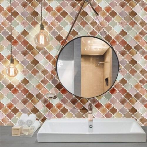 3D Tile Brick Mosaic Wallpaper Sticker Self Adhesive Kitchen Bathroom Decor Peel and Stick Tile for Kitchen Backsplash 2 Size