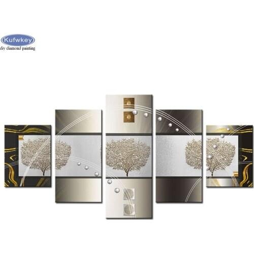 5D diy Diamond painting Abstract tree Diamond Embroidery 5 pcs full square/round mosaic cross stitch needlework,5d puzzle art