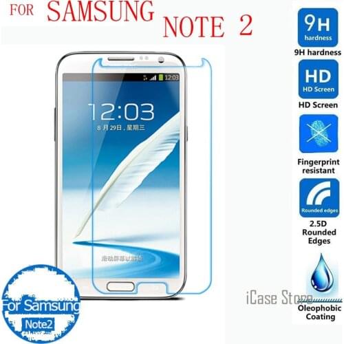 9H Tempered Glass For Samsung Galaxy Note 2 II 5.5 Screen Protector Film Note2 N7100 LTE N7105 Screen Protector Film Cover Case