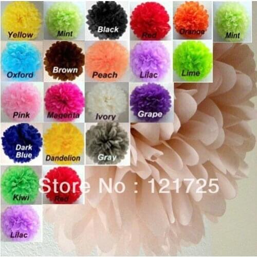 Free Shipping 20pcs Tissue Paper Pom Poms Wedding Party Decor Craft festival decoration flower ball
