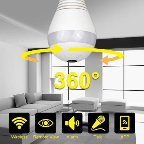 960P 360 degree Wireless IP Camera Bulb Light FishEye Smart Home CCTV 3D VR Camera 1.3MP Home Security WiFi Camera Panoramic