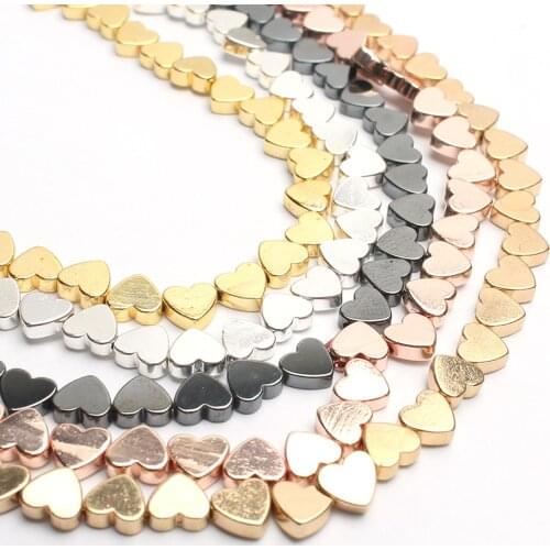 Heart Shape Hematite Beads Natural Stone for Jewelry Making 5x6mm Love Charms Beads Diy Bracelet Necklace Accessories