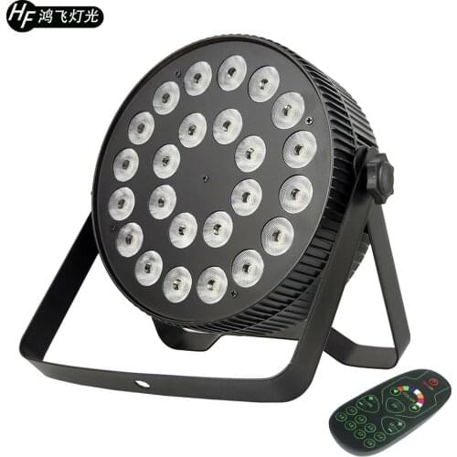 Remote Led Par Light Aluminum 24x18w RGBWA UV 6in1 Slim Flat Par Light DMX512 Professional Stage Lighting Equipment