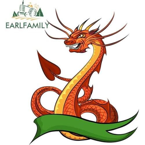 EARLFAMILY 13cm x 10.5cm for Cartoon Dragon Fine SUV Stickers Personality Creative Sticker Body for Car Truck Pull Flower Decal