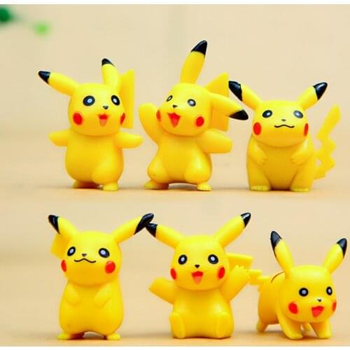6pcs/lot Pokemon Pikachu Toys PVC Pocket Monster Action Figures Model Collection Model Toy for Children Christmas Toys Gifts