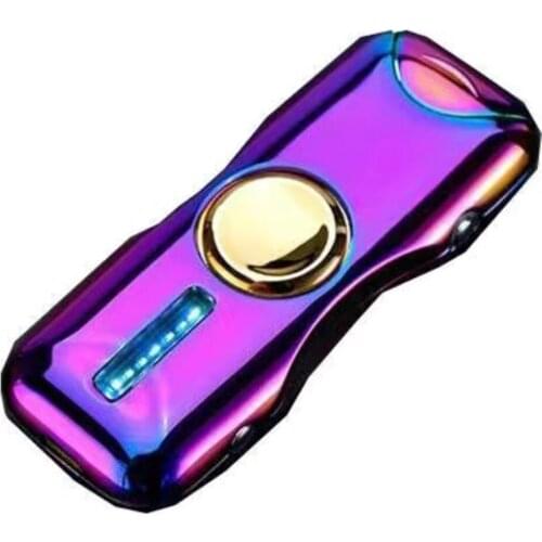 Dual Arc USB Lighter Gyro Toy Fingertip Lighter Hand Spinner Charging Windproof Rechargeable Electronic Plasma Free Laser Name