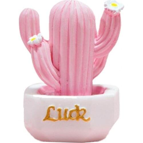 Hot Sale 50% Miniature Decor Eye-catching Exquisite Resin Creative Cactus Shape Miniature Display for Living Room