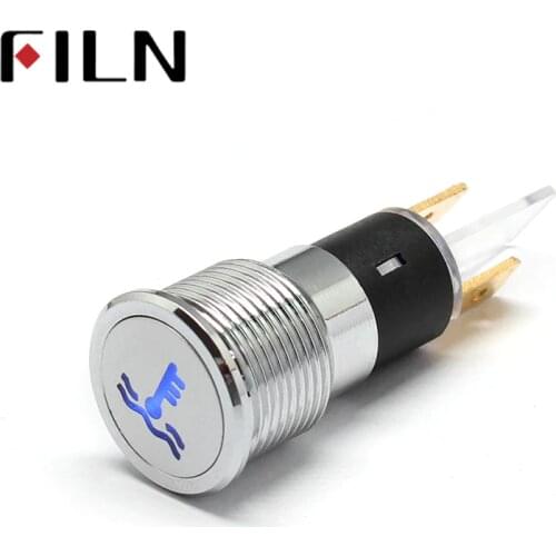 Chrome Waterproof Lamp FILN 12V LED Car Boat LED Warning Dashboard Signal Lights Instrument Pilot light 16mm