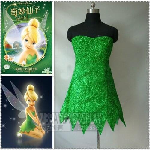 Custom Made Adult Princess Tinkerbell Dress Fancy Dress Movie Cosplay Costume
