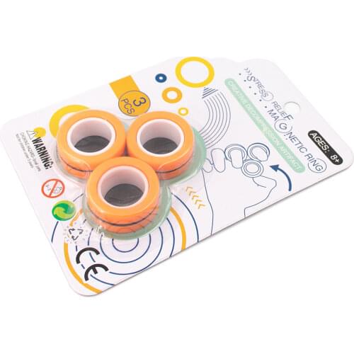 Magnetic Rings Fidget Toys, Professional Fidget Spinner Stress Relief Rings Props, Colorful fingers magnetic rings