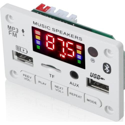 ARuiMei Microphone Handsfree Bluetooth5.0 Decoding Board Module Wireless Car USB mp3 player bluetooth TF Card Slot / USB / FM