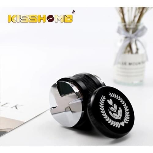 58mm New Double Coffee Tamper Multifunction Powder Hammer Stainless Steel Four Angled Slopes Flat Base Espresso Distributor Tool