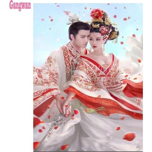 DIY Diamond Painting 100% full square drill Cross Stitch diamond rhinestones Classical couple pictures diamond embroidery decor