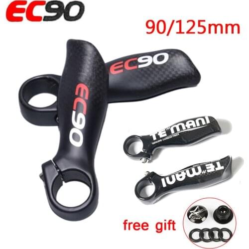 22.2mm 1 Pair Carbon Fiber Handlebar End MTB Handle Bar Horns 125/90mm Small Auxiliary Handlebar Mountain Bicycle Part