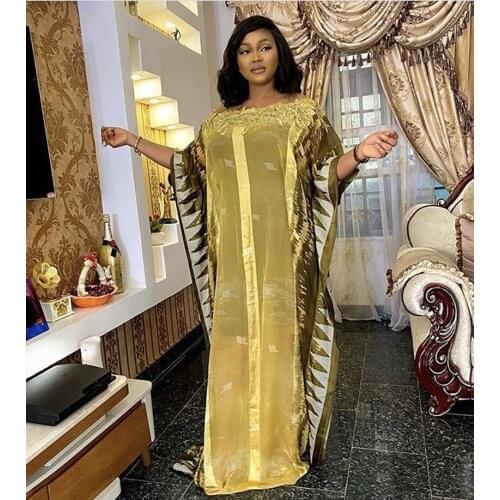 Lastest New Design Womens Fashion Classic Design African Clothes Dashiki Robe Print Chiffon Fabric Loose Long Dress Free Size