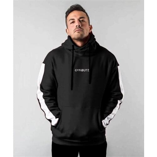 2020 Muscle Aesthetics Brother New Contrast Color Casual Sports Men Running Training Fitness Hooded Sweatshirt