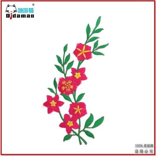 50pcs/lot Plum Blossom Embroidery Patches Letters Clothing Decoration Accessories Diy Iron Heat Transfer Applique Cute Patch