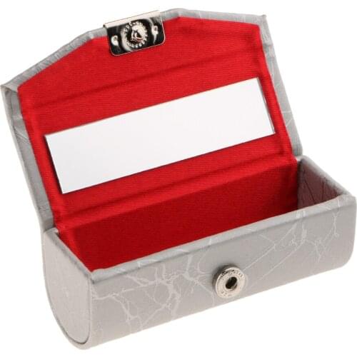 Portable Solid Women Lipstick Box Retro PU Leather Handmade Lip Gloss Case