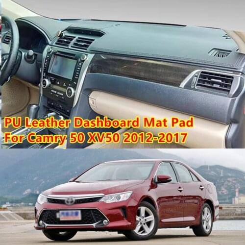 For Toyota Camry 2012~2017 High Quality PU Leather Anti-Slip Mat Sunshade Dashmat Protect Carpet Dashboard Cover Pad Accessories