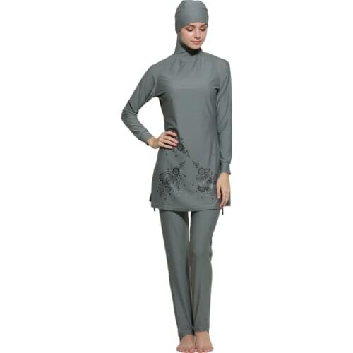 Plus Size Bathing Suit For Burkini Muslim Fashion Swimwear Women One Piece Swimsuit Long Sleeve Islamic Swim Wear