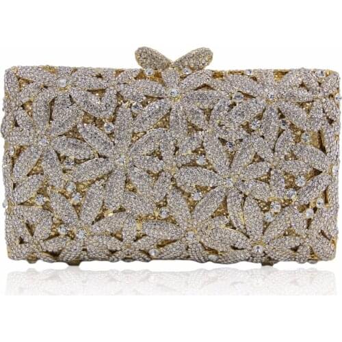 DAIWEI Luxury evening bag Crystal women party purse bags Ladies wedding bridal formal clutch bags banquet bag Day Clutches BL081