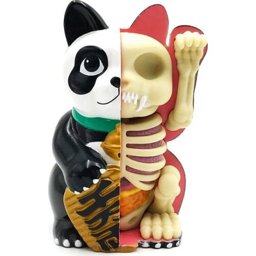 Lucky Cat Panda Style 4D Master Artist Jason Freeny Puzzle Assembly Toy Perspective Skeleton