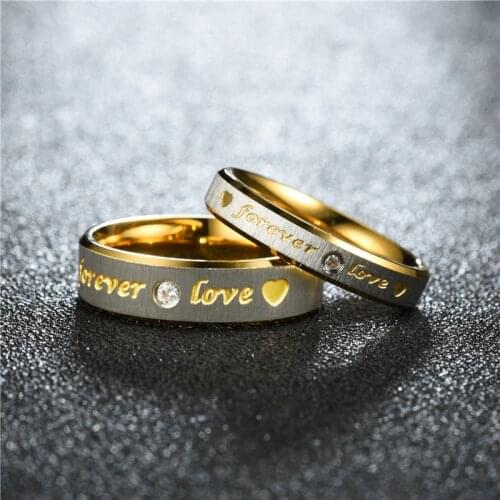 Eternal Love Ring Couple Ring Set with Zircon Pair Ring Charm Bride Engagement Party Wedding Promise Ring Jewelry Surprise Gift