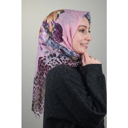 VERTU PATTERNED LINEN FLAMLI SCARF-DESEN-29-RENK-19