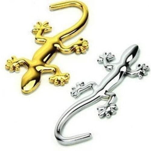Aliauto Funny 3D Chrome Decal Sticker Gecko Car Decoration Conceal Cover Badge Emblem Decal Car Sticker For VW Golf Polo Audi A5