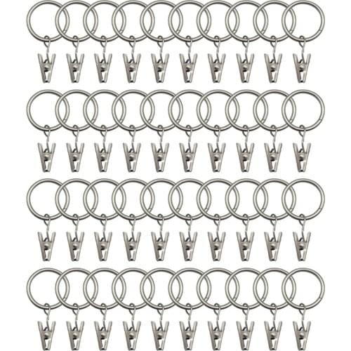 Curtain Button Rod Clips Hook 40Pcs Metal Dia 25mm / 32mm / 35mm 40pcs/set Home Decoration Accessories Window Shower Clamps