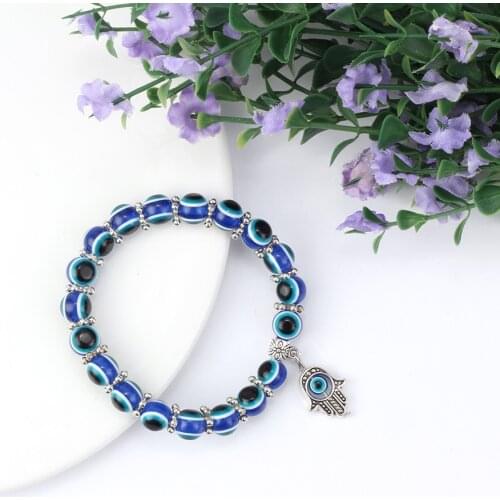Vintage Evil Eye Bracelets For Lover Vintage Blue Beads Handmade Bangles Turkey Fashion Jewelry Wholesale 2021 Gifts Accessories