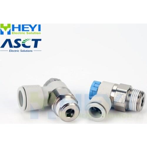 10PCS/bag ASxx11 pneumatic throttle valve L type AS 4-8mm-M5 1/4" Air Flow Speed Control Valve Tube Pneumatic Push In Fittings