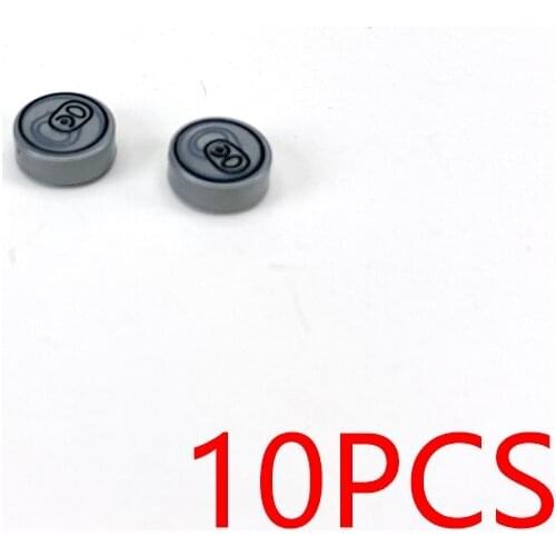 10PCS Print Beverage Top Pattern 1x1 Round MOC Building Blocks Tile Construction Classic Brick Toys Kids Learning Education