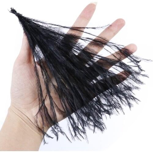 100 Pcs/Bundle Ostrich Feathers Filament String Dyed Colorful 15-18/18-22CM Fluffy Plumes For Clothes Bag Decor Sewing Crafts