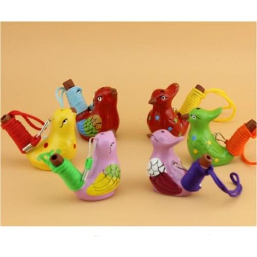 120pcs/lot Ceramic Water Bird Whistle Spotted Warbler Song Chirps Home Decoration Figurine For Children Kids Gifts SN1168