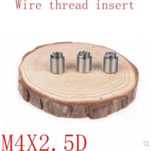 50Pcs M4*2.5D Stainless Steel Coiled Wire Helical Screw Thread Inserts M4 Screw Bushing self tapping thread repair tool