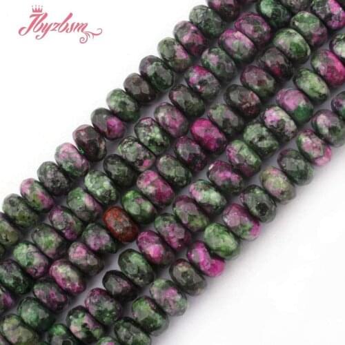 5x8mm Rondelle Shape Beads Dye Multicolor Zoisite Stone Beads For DIY Necklace Bracelet Earring Jewelry Making 15" Free Shipping